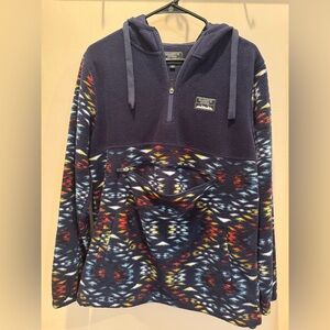 Navy Patterned Fleece Pullover
